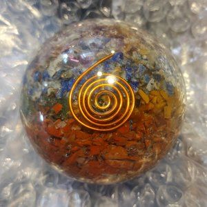 60mm 7 Chakra Stone Resin Sphere